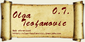 Olga Teofanović vizit kartica